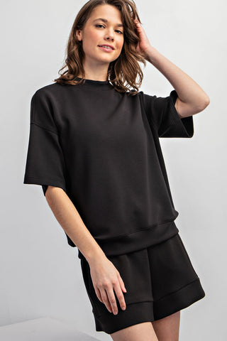 MOCK NECK SHORT SLEEVE TOP