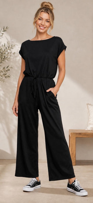 Blow Out Wide-Leg Jumpsuit – Black