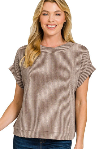 Mocha Moment Ribbed Top