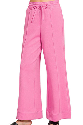 Pretty in Pink Scuba Wide Leg Pants