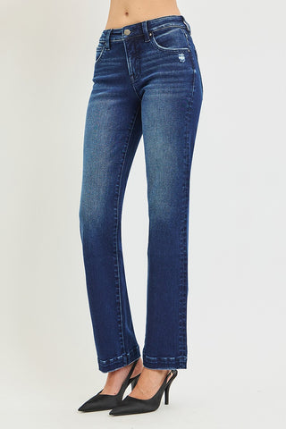 Tummy Control Mid Rise Straight Jeans