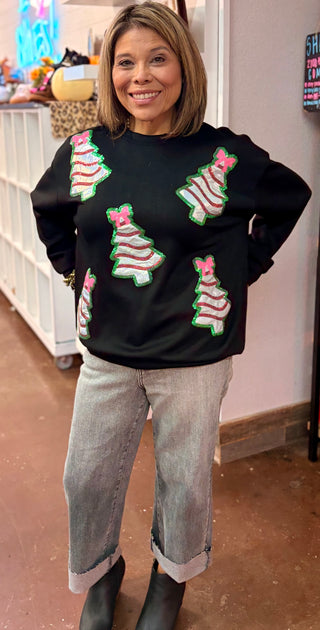 Foil Bow Christmas Treats Luxe Pullover