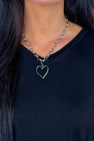 Open Heart Chain Necklace