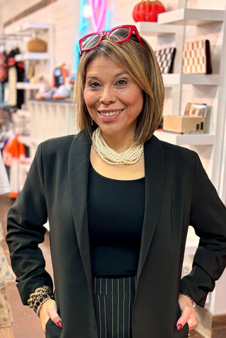 Chic & Confident Ruched Sleeve Blazer