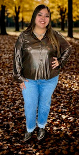 Halo Holographic Button up