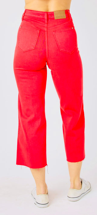 JB HW Tummy Control Wide Crop-Red