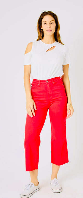 JB HW Tummy Control Wide Crop-Red