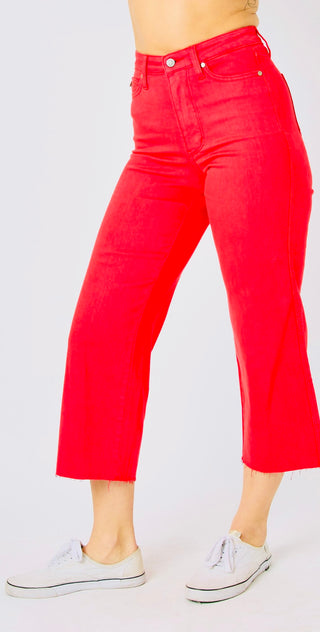 JB HW Tummy Control Wide Crop-Red