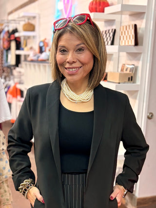 Chic & Confident Ruched Sleeve Blazer