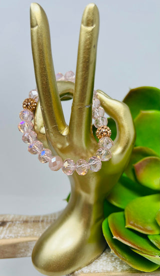 Clear Beveled Bead Bracelet