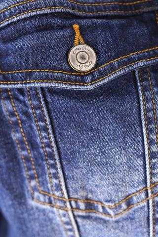 Jordan Ruffle Denim Vest- Dark Denim