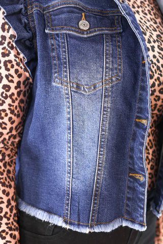 Jordan Ruffle Denim Vest- Dark Denim