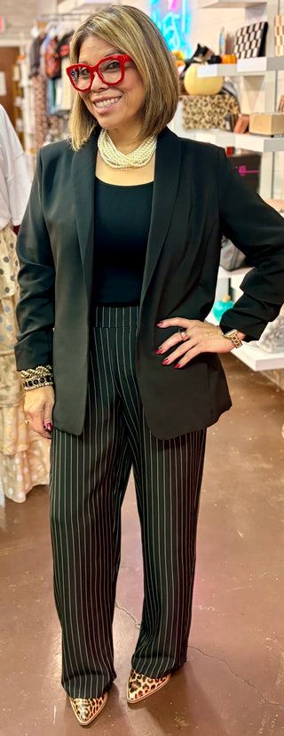 Chic & Confident Ruched Sleeve Blazer