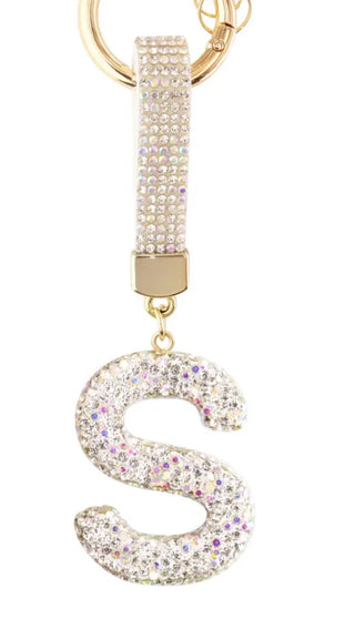 Sparkle Initial Keychain