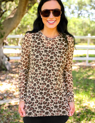 Alyssa Mesh Top- Game Day Leopard