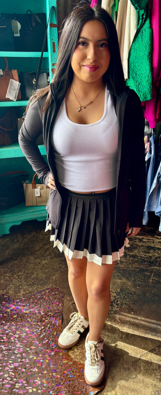 Midnight Line Pleated Skirt