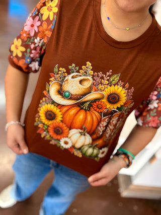 Western Bloom Puff Sleeve Top