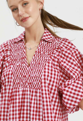 Game Day Plaid Top