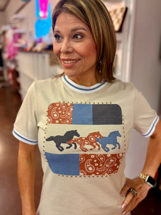 Wild & Free Running Horse Top