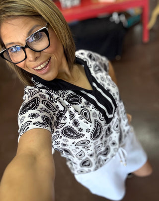 Midnight Paisley Top