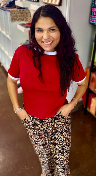 Game Day Ringer Crop Top