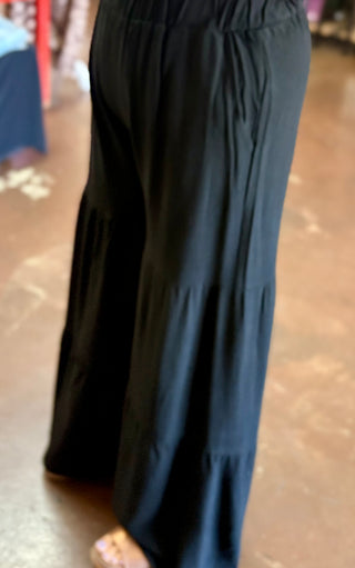 Midnight Ruffle Wide Leg Pants