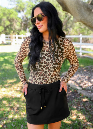 Alyssa Mesh Top- Game Day Leopard