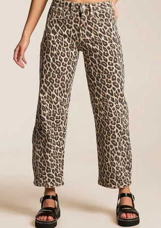 Leopard Barrel jean