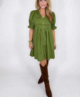 Olive Whisper Dress