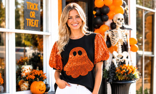 Haunted Glam Sequin Sleeve Top