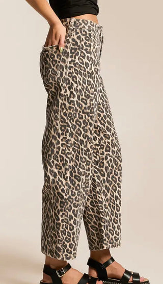 Leopard Barrel jean