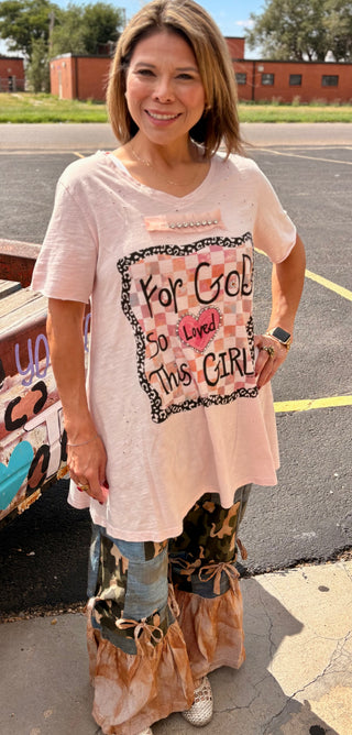 For God So Loved This Girl Tattered Tee