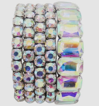 AB Crystal Sparkle Bracelet Stack