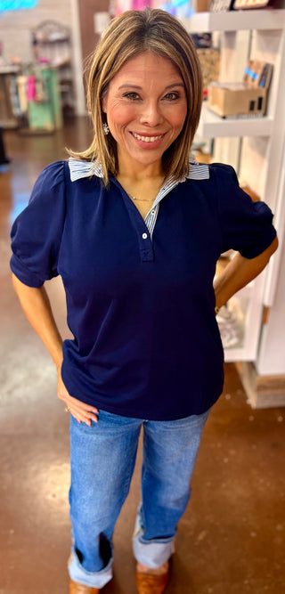 Classic Contrast Top