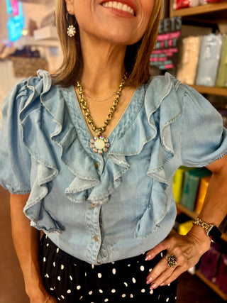 Denim Darling Ruffle Top