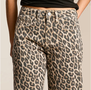 Leopard Barrel jean