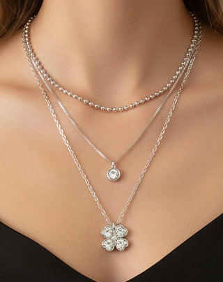 Crystal Charm Layered Necklace