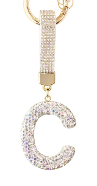Sparkle Initial Keychain