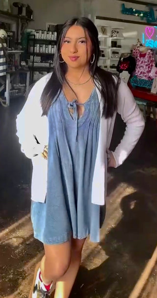 Skylar denim romper