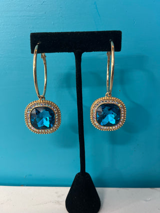 Gold Rhinestone Hoop Earrings