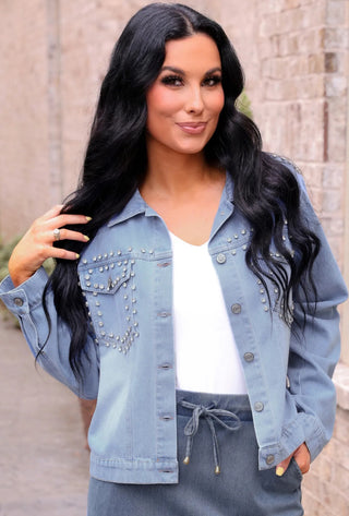 Stevie Rhinestone Denim Jacket