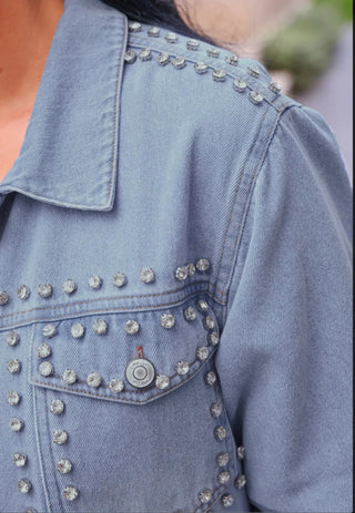 Stevie Rhinestone Denim Jacket