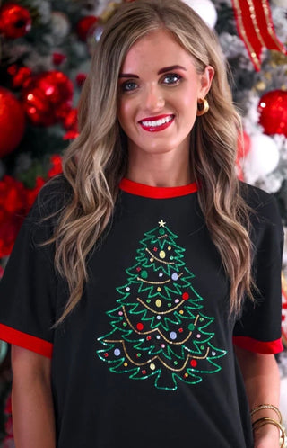 EMBELLISHED CHRISTMAS TREE TEE