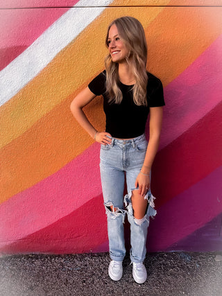 Short Sleeve Crew Neck Crop