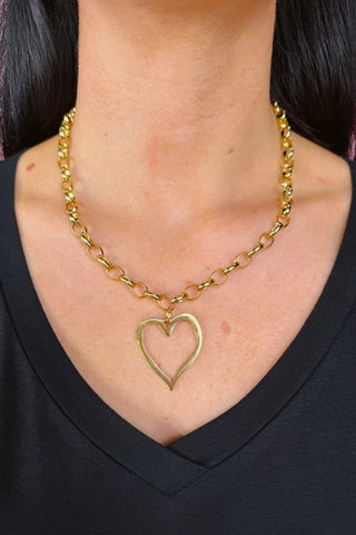 Open Heart Chain Necklace