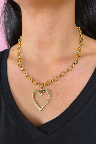 Open Heart Chain Necklace