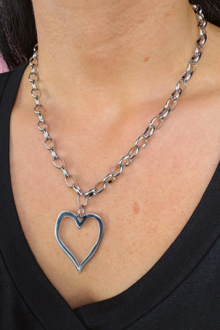 Open Heart Chain Necklace