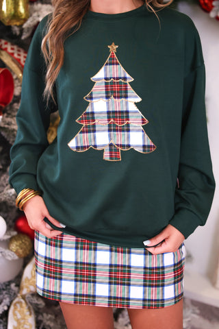 Plaid Christmas Tree Luxe Pullover