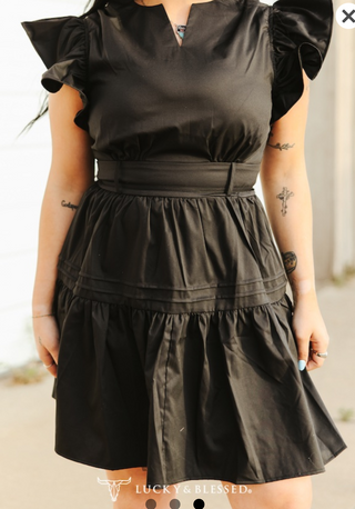 Little Black Ruffle Dress