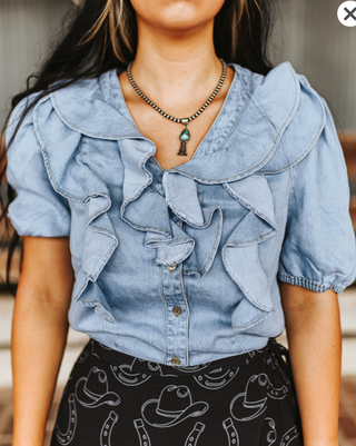 Denim Darling Ruffle Top